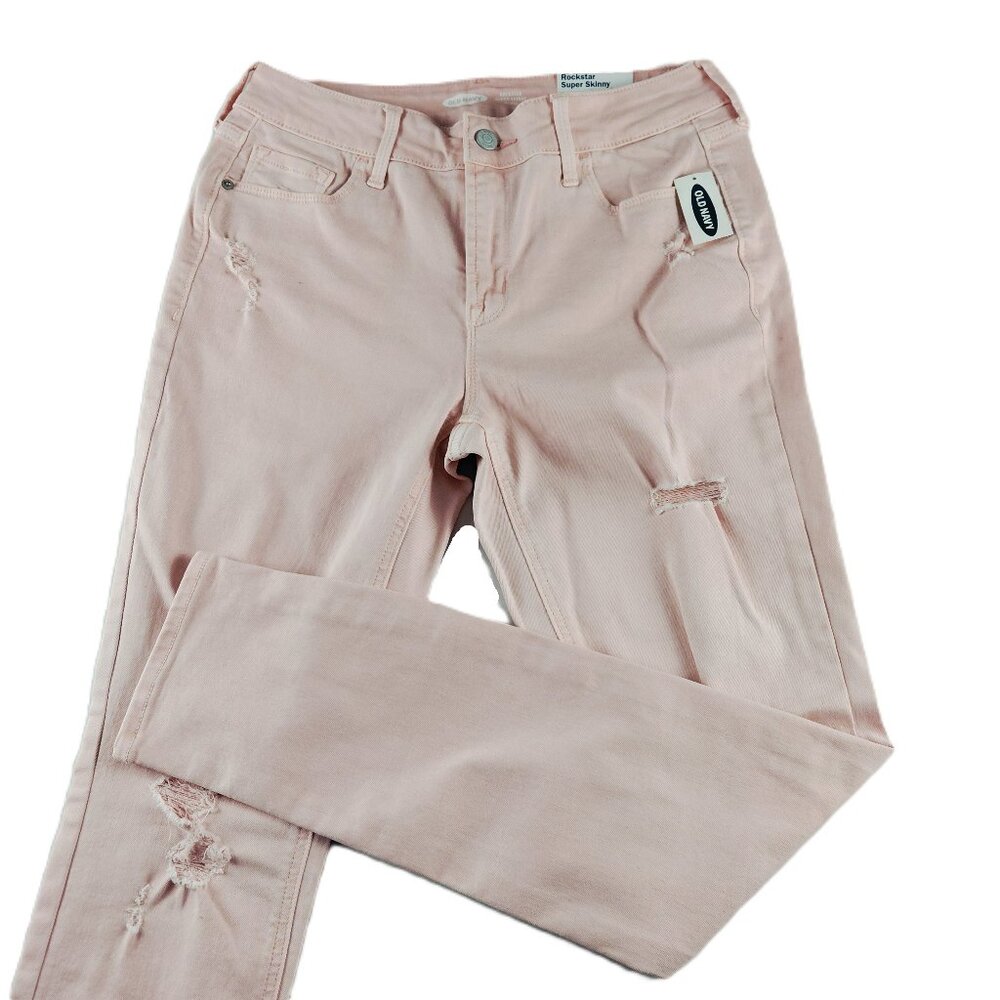 Old Navy Rockstar Super Skinny Jeans Women's Size 6 Pink Elephant Mid Rise